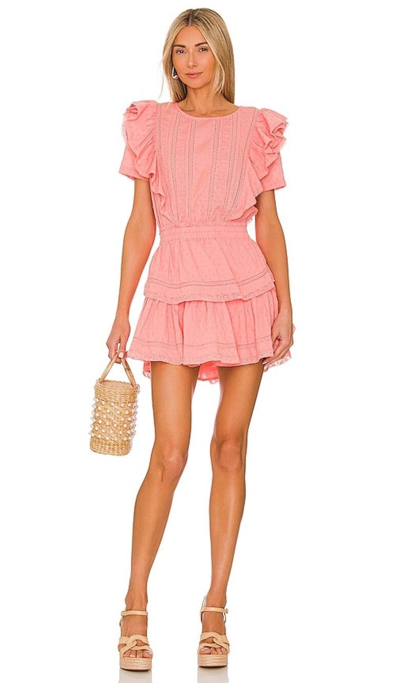 LoveShackFancy Natasha Heritage Dress peach blossom large